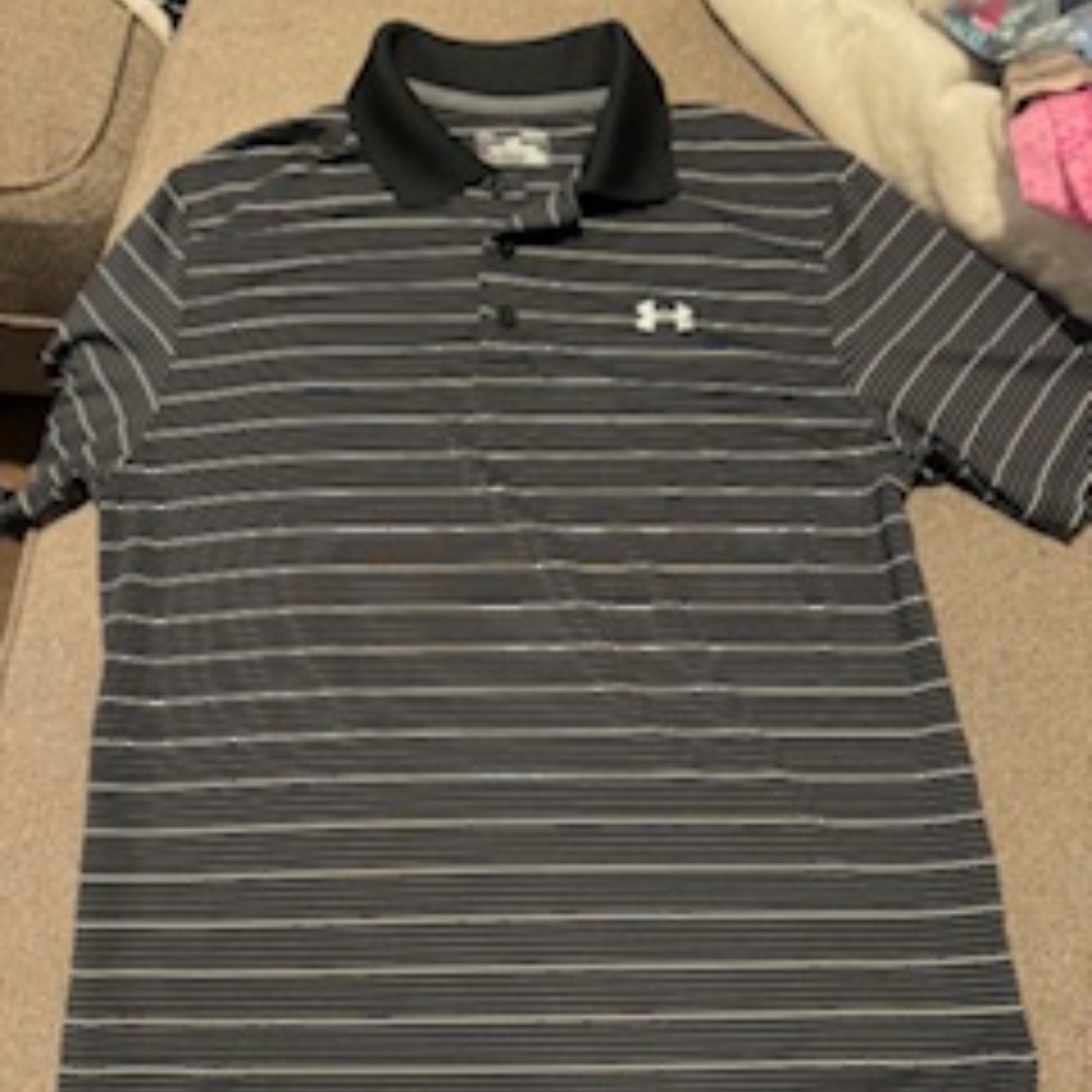 UA Heatgear striped polo shirt, Men's Small